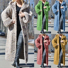 Load image into Gallery viewer, Autumn winter cardigan solid color medium length thick thread sweater sweater coat
