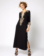 Load image into Gallery viewer, Beach blouse man cotton long sleeve embroidered robe resort dress
