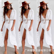 Load image into Gallery viewer, lace dress amazon fashion tie with white beach dress sexy jersey fake dress
