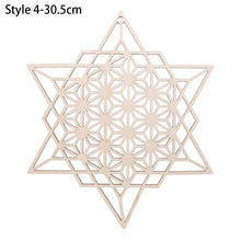 Load image into Gallery viewer, 1PC Flower of Life Shape Wooden Wall Sign Laser Cut Non-slip Coaster Set Wood Placemats Table Mat Round Cup Pad Art Home Decor
