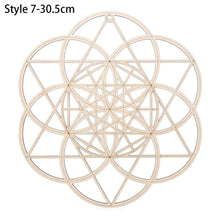 Load image into Gallery viewer, 1PC Flower of Life Shape Wooden Wall Sign Laser Cut Non-slip Coaster Set Wood Placemats Table Mat Round Cup Pad Art Home Decor
