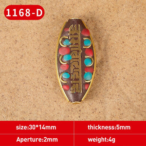 1Pc 15 Styles Retro Nepal Beads Handmade Red Coral Tibetan Bead Antique Golden For Jewelry Components Making DIY Bracelets