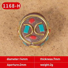 Load image into Gallery viewer, 1Pc 15 Styles Retro Nepal Beads Handmade Red Coral Tibetan Bead Antique Golden For Jewelry Components Making DIY Bracelets
