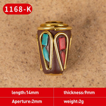 Load image into Gallery viewer, 1Pc 15 Styles Retro Nepal Beads Handmade Red Coral Tibetan Bead Antique Golden For Jewelry Components Making DIY Bracelets

