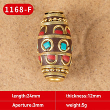 Load image into Gallery viewer, 1Pc 15 Styles Retro Nepal Beads Handmade Red Coral Tibetan Bead Antique Golden For Jewelry Components Making DIY Bracelets
