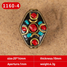 Load image into Gallery viewer, 1Pc 15 Styles Retro Nepal Beads Handmade Red Coral Tibetan Bead Antique Golden For Jewelry Components Making DIY Bracelets
