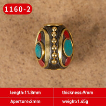 Load image into Gallery viewer, 1Pc 15 Styles Retro Nepal Beads Handmade Red Coral Tibetan Bead Antique Golden For Jewelry Components Making DIY Bracelets
