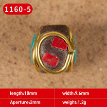 Load image into Gallery viewer, 1Pc 15 Styles Retro Nepal Beads Handmade Red Coral Tibetan Bead Antique Golden For Jewelry Components Making DIY Bracelets
