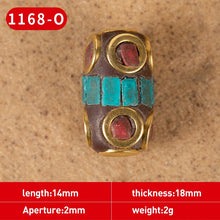 Load image into Gallery viewer, 1Pc 15 Styles Retro Nepal Beads Handmade Red Coral Tibetan Bead Antique Golden For Jewelry Components Making DIY Bracelets
