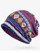 Load image into Gallery viewer, Baggy Slouchy Four Seasons Cotton Geometric Pattern Adult Hat Infinity Scarf
