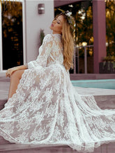 Load image into Gallery viewer, Pretty Long Lace Maxi Beach Dress Cover-up
