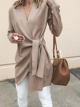 Load image into Gallery viewer, Casual Solid Color V-Neck Long Sleeves Outwear
