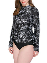 Load image into Gallery viewer, Long-Sleeved Conservative Plus-Size Covered Belly Split Sunscreen Swimsuit
