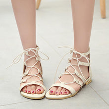 Load image into Gallery viewer, 2018 Summer Open Toe Cross Strap Flat Sandals
