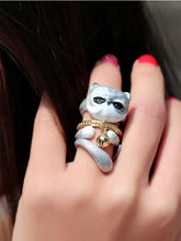 Load image into Gallery viewer, Cute Kitten Design 4 Pieces Enamel Rings Sets
