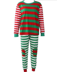 Family Christmas pajams stripe set Xmas family suit