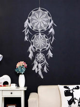 Load image into Gallery viewer, Handmade White Feather Boho Dream Catchers Wall Hanging Ornament
