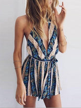 Load image into Gallery viewer, 2018 New Sexy Printed Sleeveless Backless Rompers
