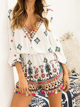 Load image into Gallery viewer, Holiday Bohemian Style Tassel Jumpsuit
