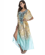 Load image into Gallery viewer, 8 colors Chiffon beach bikini outer cover positioning print sunscreen large size dress
