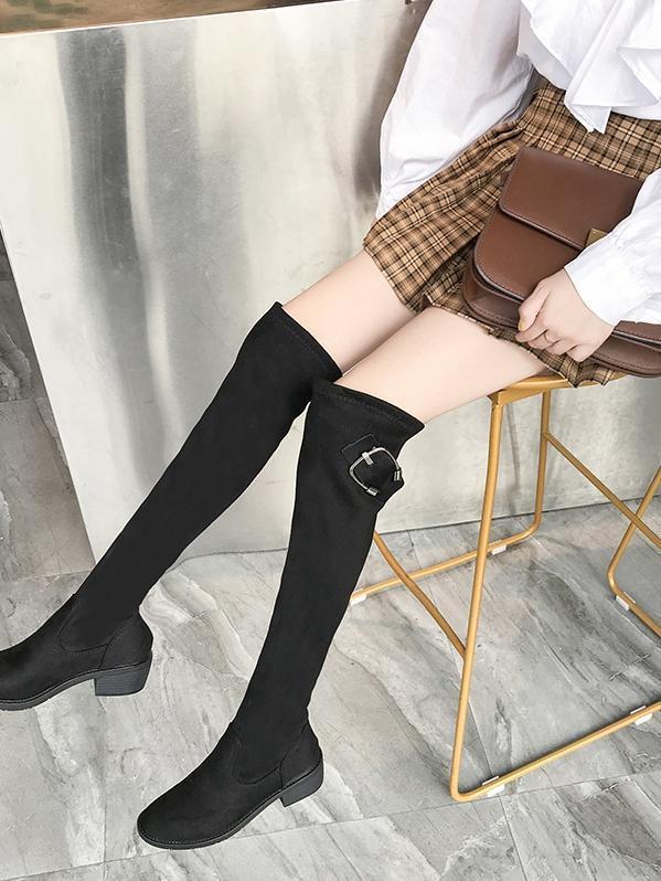 Fashion Winter Black Over The Knee Boots