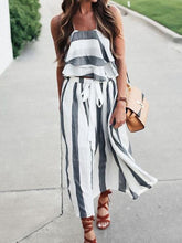 Load image into Gallery viewer, Stripe Bohemia Tops And Pants Suits
