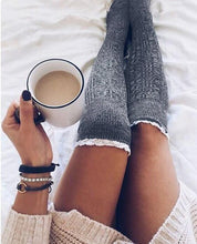Load image into Gallery viewer, Lace over knee piles of stockings
