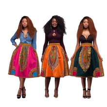 Load image into Gallery viewer, African Print High Waist Casual Skirt
