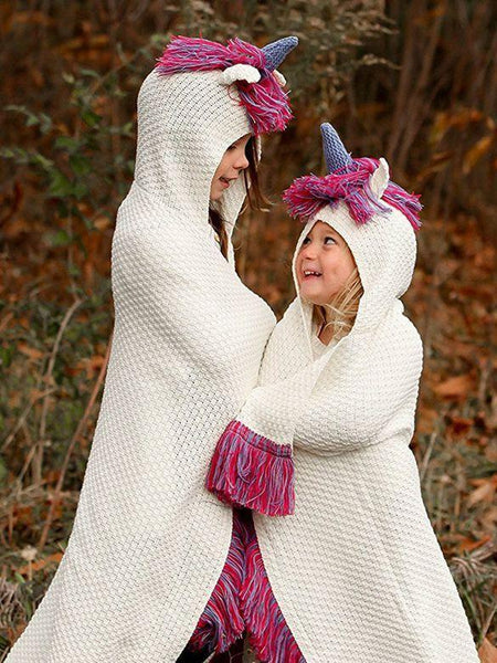 Autumn And Winter Cartoon Children Unicorn One-Piece Cap Cloak