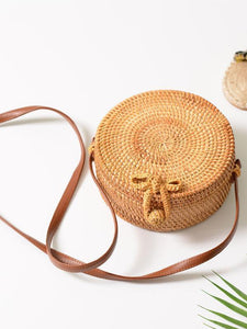 2018 Fashion Round Rattan Butterfly Forest Handmade Bag