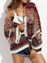 Load image into Gallery viewer, Boho Style Summer Long Sleeve Blouses Beach Cover-ups
