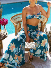 Load image into Gallery viewer, Bohemian Print Tube Top Straps Wide Leg Jumpsuit Suit
