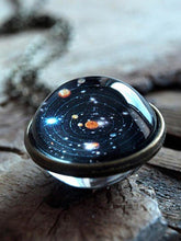 Load image into Gallery viewer, Universe Solar System Pendent Double-Sided Glass Ball Necklace
