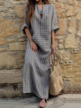 Load image into Gallery viewer, 2018 Stripe Loose Casual Maxi Dress
