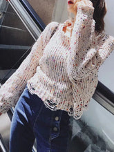 Load image into Gallery viewer, Autumn And Winter New Color Broken Irregular Loose Bat Sleeve Jumper
