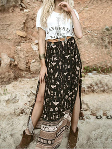 Boho Side Split Beach Bust Skirt