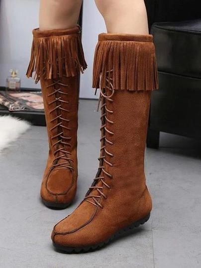 Winter Vintage Tassel High Boots