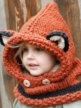 Load image into Gallery viewer, Knitted Fox Featured Warmer Hat
