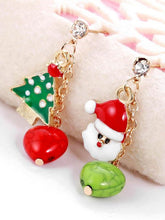 Load image into Gallery viewer, Festive Christmas Tree Santa Claus Stud Earrings
