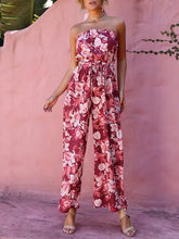 Load image into Gallery viewer, Flower Off Shoulder Boho Beach Jumpsuit
