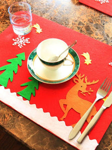 Christmas Snowman Snowflake Holiday Table Mat