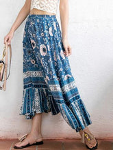 Load image into Gallery viewer, Blue Print High Waist Bohemia Skirt
