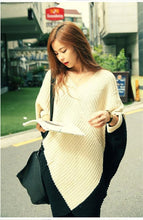 Load image into Gallery viewer, Split Joint V-neck Batwing Sleeve Knit Sweater
