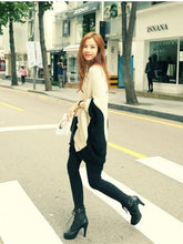 Load image into Gallery viewer, Split Joint V-neck Batwing Sleeve Knit Sweater
