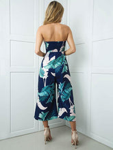 Load image into Gallery viewer, Leaves Printed Off-the-shoulder Backless Long Jumpsuits
