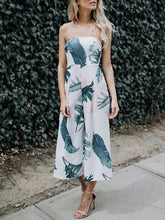 Load image into Gallery viewer, Leaves Printed Backless Off-the-shoulder Long Jumpsuits
