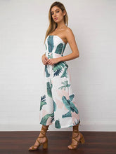 Load image into Gallery viewer, Leaves Printed Backless Off-the-shoulder Long Jumpsuits
