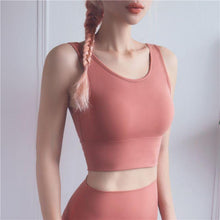Load image into Gallery viewer, Seamless Sports Bra Top Fitness Women Racerback Running Crop Tops Pink Workout Padded Yoga Bra High Impact Activewear
