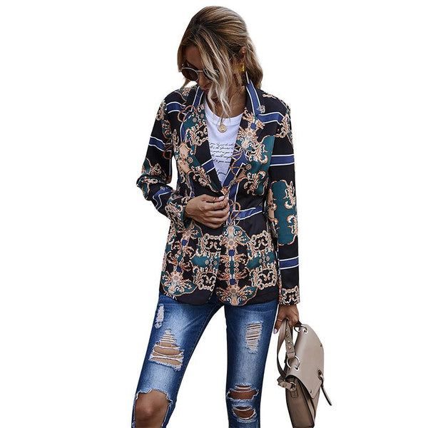 Women's long sleeve single breasted top
