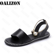 Load image into Gallery viewer, New Summer Women Beaded Pearly Sandals Slippers Shoes Ladies Flats Sandals Flip Flop Casual Flat Slingback Sandals Shoes
